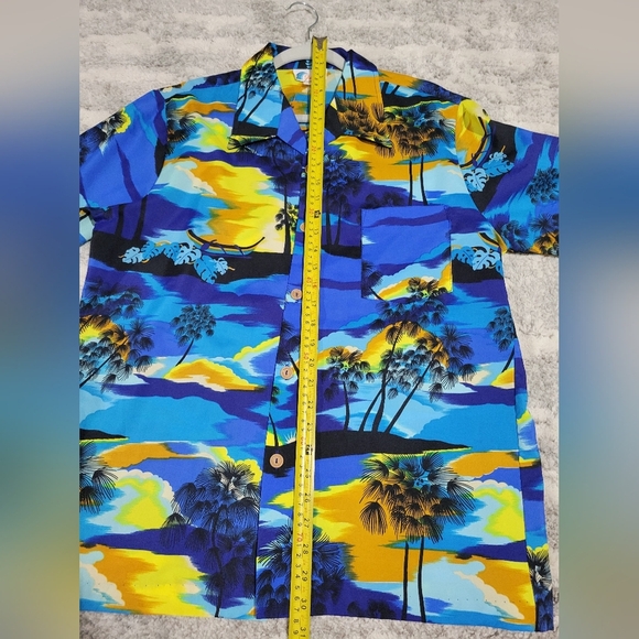 Islander Vibrant Blue and Yellow Hawaiian Shirt - Picture 6 of 9